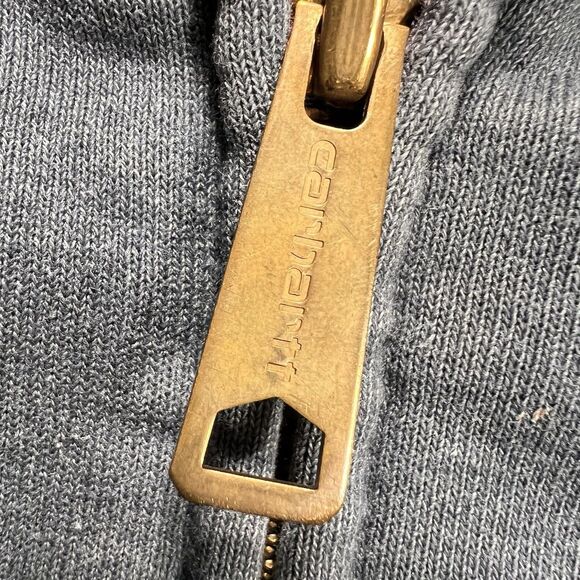 Carhartt Quilted Lined Zip Hoodie Men’s M Gray Full Zip Hooded Jacket Workwear - Picture 4 of 10